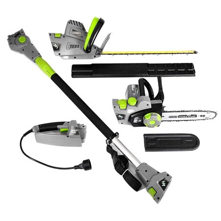 PIPERS PIT 4-in-1 Multi-Tool Pole with Handheld Hedge Trimmer Pole & Handheld Chain Saw PI117803